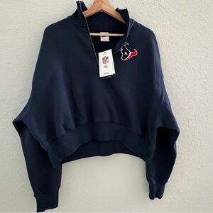 NWT Nike houston Texans quarter zip navy jacket Sz L